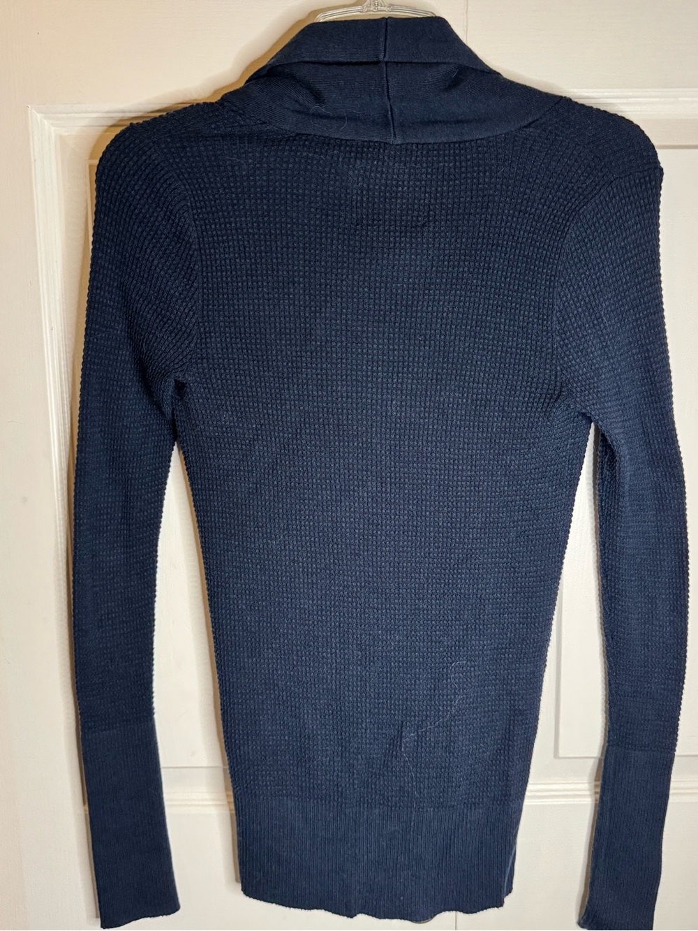 American Eagle Outfitters Navy Shawl-Collar Button Cardigan - Picture 8 of 12
